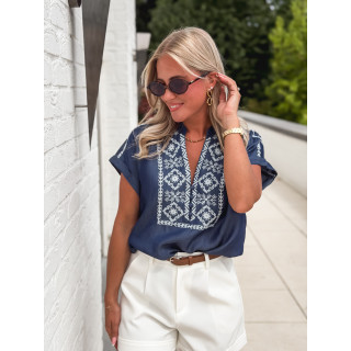 Blouse Yasmina - Bleu foncé