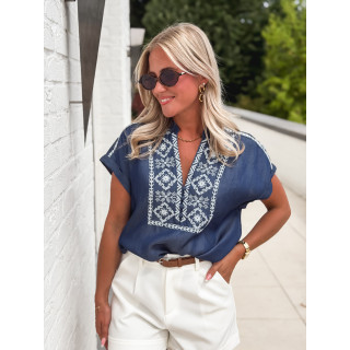 Blouse Yasmina - Bleu foncé