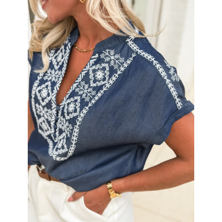 Blouse Yasmina - Bleu foncé