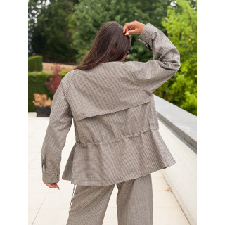 Veste à carreaux Yolande - Taupe