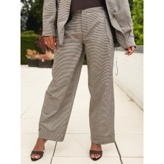 Pantalon à carreaux Yolande - Taupe