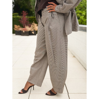 Pantalon à carreaux Yolande - Taupe