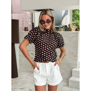 Pull à pois Shaima - Chocolat
