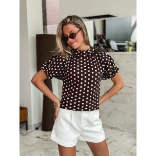 Pull à pois Shaima - Chocolat