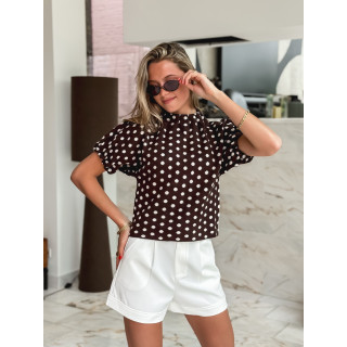 Pull à pois Shaima - Chocolat