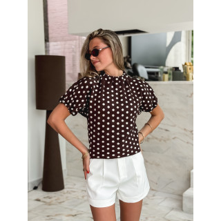 Pull à pois Shaima - Chocolat