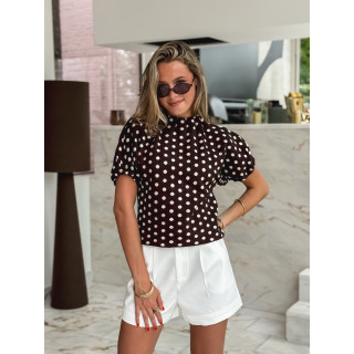 Pull à pois Shaima - Chocolat