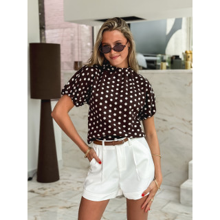 Pull à pois Shaima - Chocolat