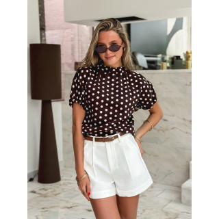 Pull à pois Shaima - Chocolat