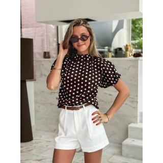 Pull à pois Shaima - Chocolat