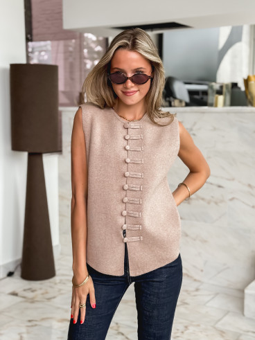Gilet sans manches Kiana - Taupe