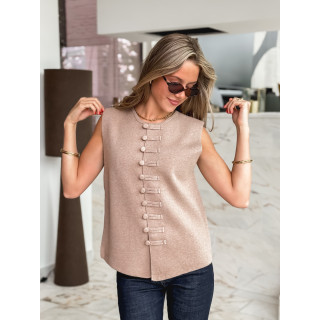 Gilet sans manches Kiana - Taupe