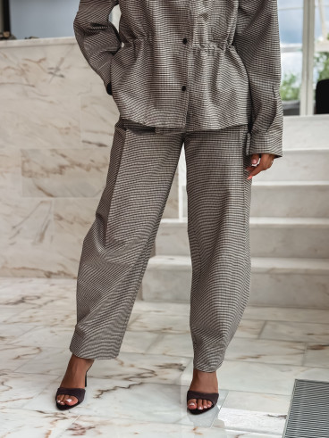 Pantalon à carreaux Yolande - Taupe Pantalon à carreaux Yolande - Taupe