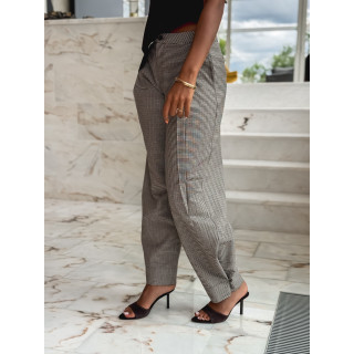 Pantalon à carreaux Yolande - Taupe