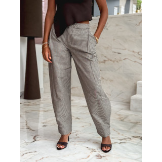 Pantalon à carreaux Yolande - Taupe