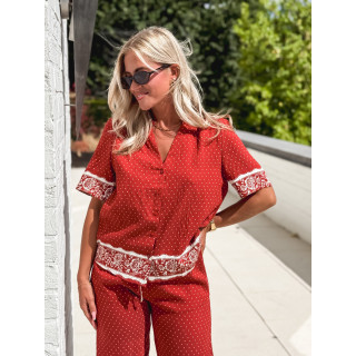 Blouse à pois Elodie - Terracotta