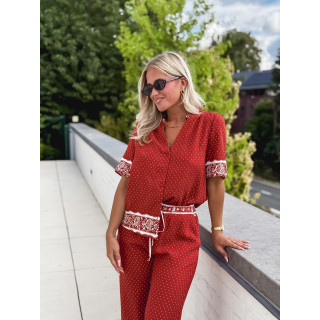 Blouse à pois Elodie - Terracotta