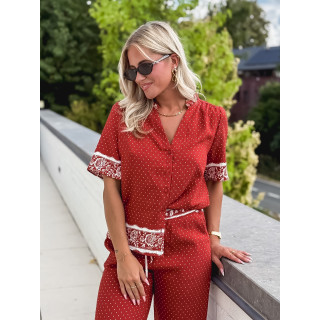 Blouse à pois Elodie - Terracotta