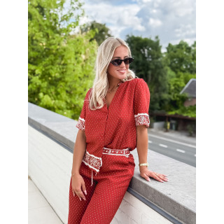 Blouse à pois Elodie - Terracotta