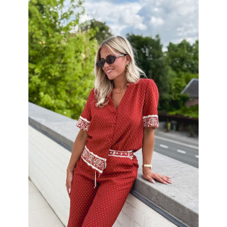Blouse à pois Elodie - Terracotta