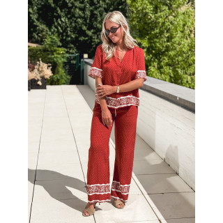 Blouse à pois Elodie - Terracotta