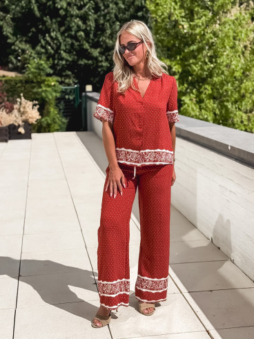 Pantalon à pois Elodie - Terracotta Pantalon à pois Elodie - Terracotta