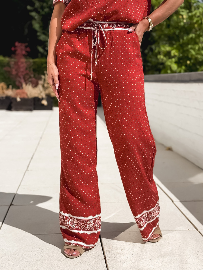 Pantalon à pois Elodie - Terracotta Pantalon à pois Elodie - Terracotta