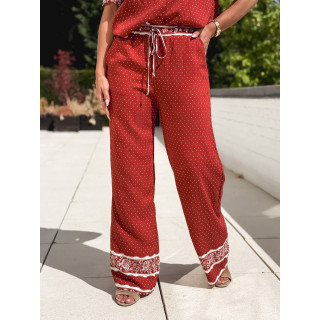 Pantalon à pois Elodie - Terracotta