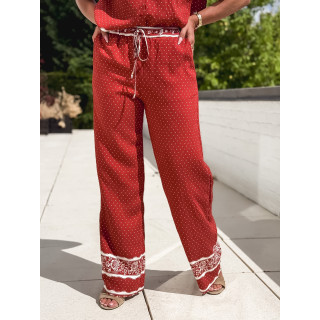 Pantalon à pois Elodie - Terracotta