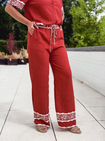 Pantalon à pois Elodie - Terracotta Pantalon à pois Elodie - Terracotta