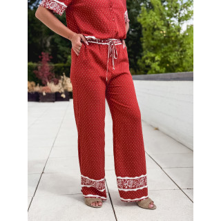 Pantalon à pois Elodie - Terracotta