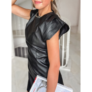 Robe en simili Malinda - noir