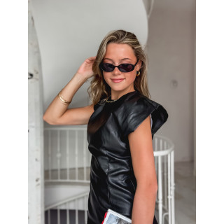 Robe en simili Malinda - noir