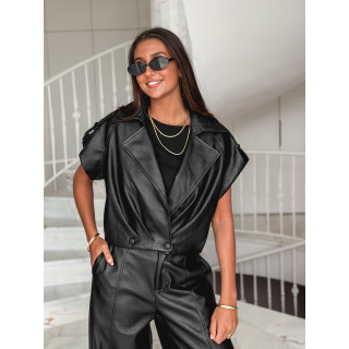Veste sans manches en simili Adèle