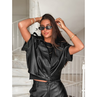 Veste sans manches en simili Adèle