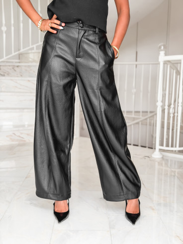 Pantalon en simili Adèle - Noir Pantalon en simili Adèle - Noir