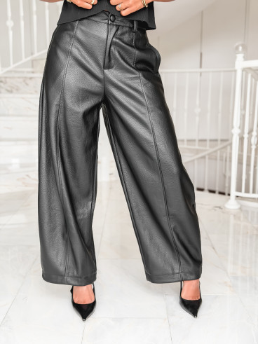 Pantalon en simili Adèle - Noir Pantalon en simili Adèle - Noir