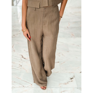 Pantalon ligné Lilia - Kaki