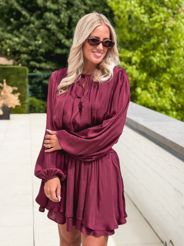 Robe courte Azora - Bordeaux