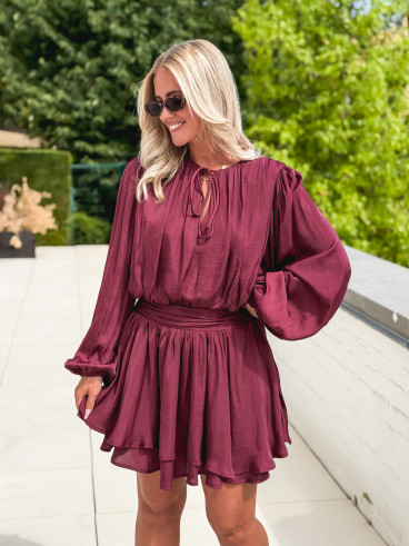 Robe courte Azora - Bordeaux