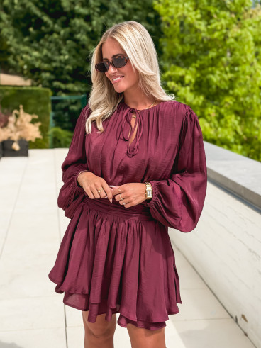 Robe courte Azora - Bordeaux