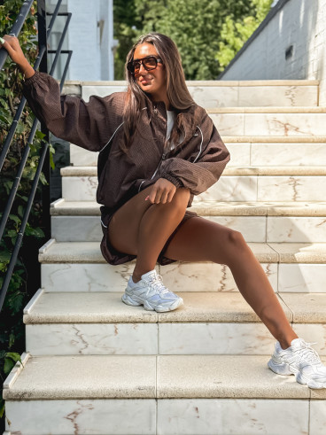 Veste à carreaux Milana - Chocolat