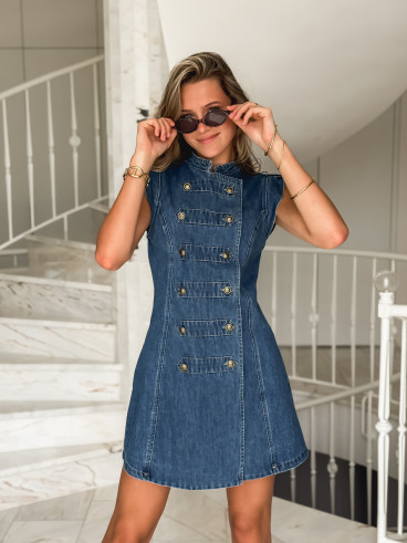 Robe courte en jeans Polina - Bleu