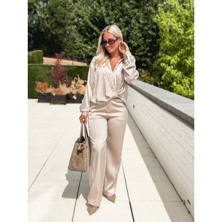Pantalon ligné Cecile - Beige