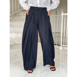 Pantalon lignée Marylise - Bleu Foncé