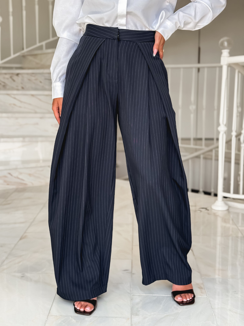 Pantalon lignée Marylise - Bleu Foncé