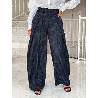 Pantalon lignée Marylise - Bleu Foncé
