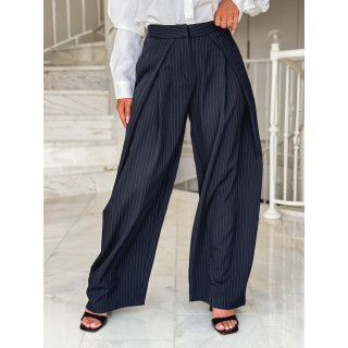 Pantalon lignée Marylise - Bleu Foncé