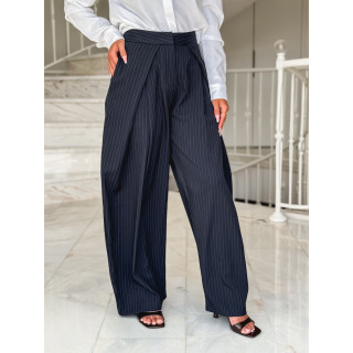 Pantalon lignée Marylise - Bleu Foncé