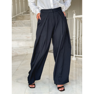 Pantalon lignée Marylise - Bleu Foncé